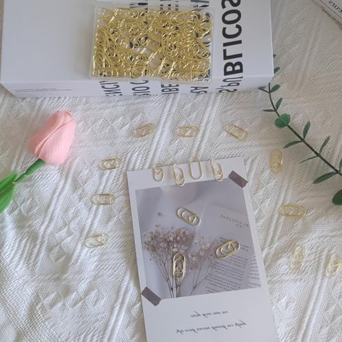 Zucosue 100 Pack Love Heart Shaped Paper Clips, Mini Paperclips Papers, 0.8inch Small Paper Clips for Office School Home Desk Organizers (Gold) - Image 5