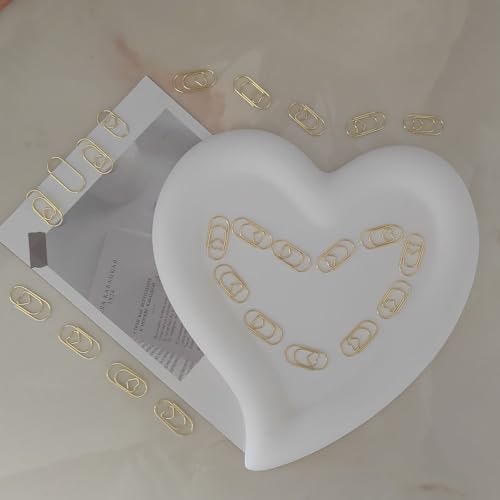 Zucosue 100 Pack Love Heart Shaped Paper Clips, Mini Paperclips Papers, 0.8inch Small Paper Clips for Office School Home Desk Organizers (Gold) - Image 4