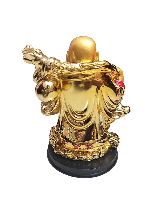 GJ Laughing Buddha for Home Decor, Golden, Big Size, 18 CM - Image 4