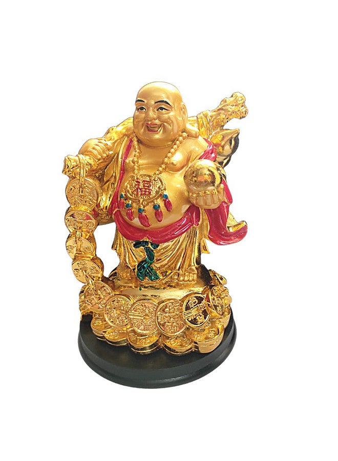 GJ Laughing Buddha for Home Decor, Golden, Big Size, 18 CM - Image 3