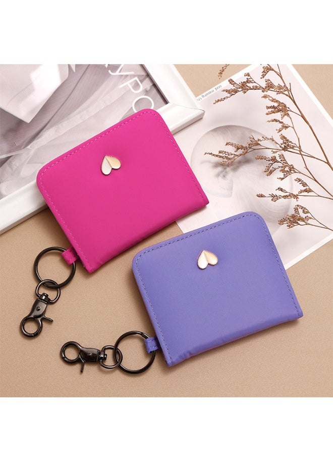 NIBEMINENT Cute Girl Card Bag Portable Candy Color Compact Certificate Bag Multi-card Card Bag Key Chain  - Image 2