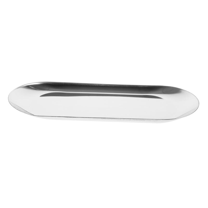 Stainless Steel Oval Serving Tray Decorative Snack Plate Dish Table Decor - Image 2