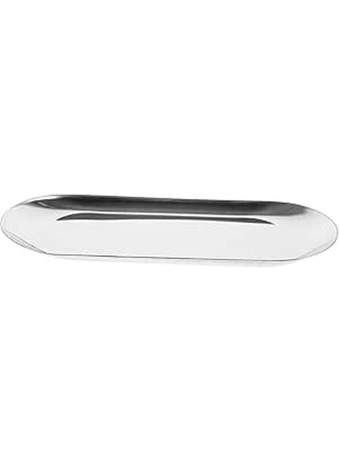 Stainless Steel Oval Serving Tray Decorative Snack Plate Dish Table Decor - Image 1