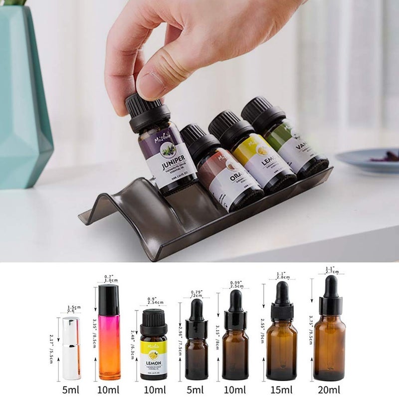 Vankcp 8 Pcs Essential Oils Storage Shelf  Black Oils Storage Racks Drawer Organizer With Essential Oils Key Tool Spice Racks Holders For Organizing & Displaying Oils(5Ml-20Ml) - Image 2
