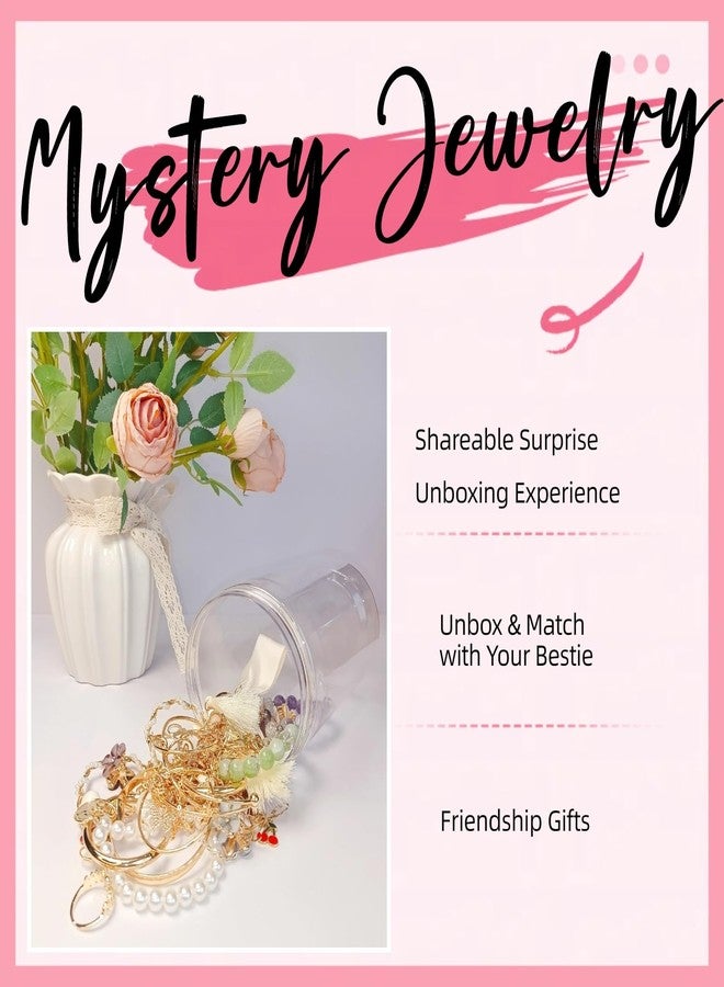 DAECHAO 45-55 Pieces Mystery Jewelry Jar, Surprise Jewelry Box for womenMystery Earrings & Necklace Unboxing Kit with Unique Designs, Unique Birthday Gifts for Women - Image 5
