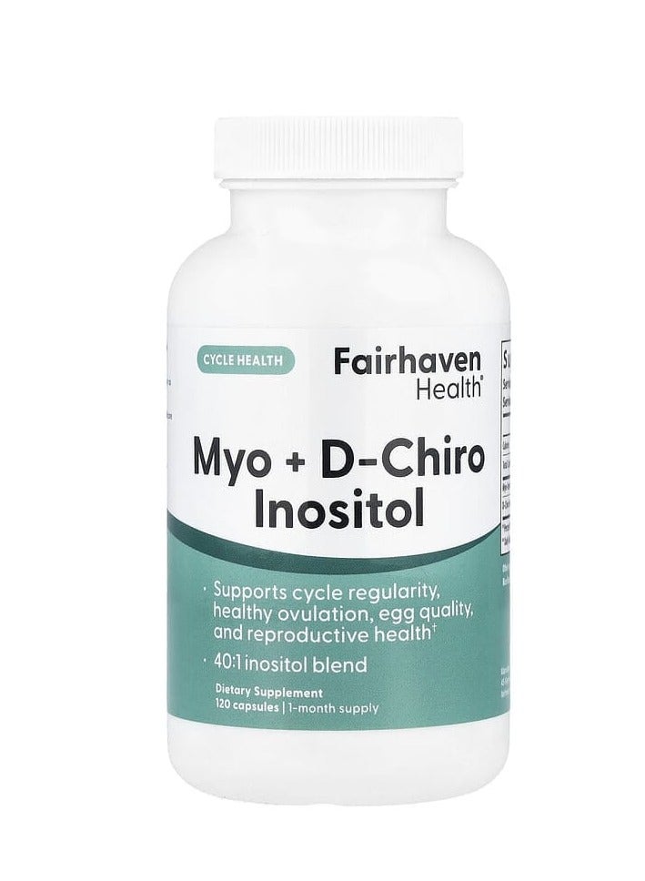 fairhaven health Myo + D-Chiro Inositol 120 Capsules  - Image 1