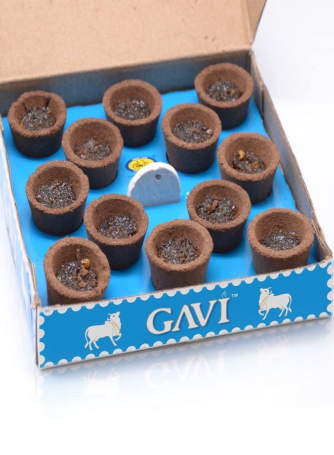 Cycle Pure Gavi Cow Dung Sambrani Dhoop Cups for Pooja (36 pcs) | Havan Cups for Pooja, Home & Festivals | Guggal/Loban Dhoop Original | Cow Dung Dhoop | Pack of 3 (12 Cups/pack + 1 burner plate/pack) - Image 4