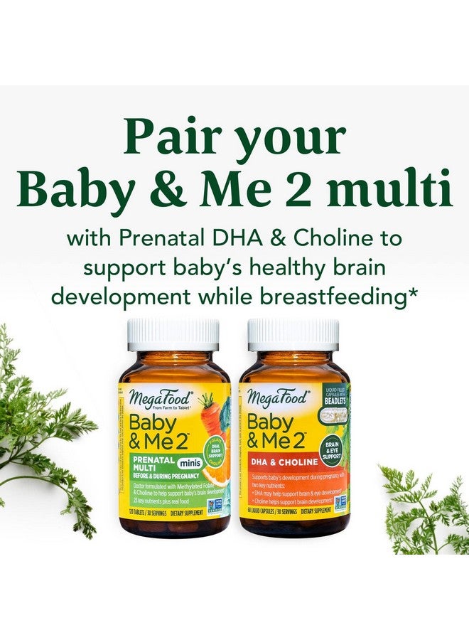 ميغافود ميجا فود بيبي آند مي 2 فيتامينات متعددة صغيرة لما قبل الولادة للنساء مع الكولين وحمض الفوليك الميثيل - خالية من الغلوتين، نباتية، فيتامينات متعددة لما قبل الولادة للنساء - 120 قرصًا صغيرًا، 30 حصة - Image 2