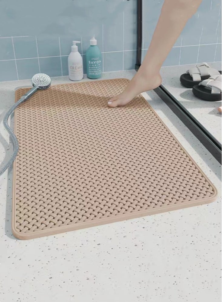 Kutis 1-Piece Non-slip Massage Mat for Bathroom TPE Beige 68.5x36 Centimeter  - Image 1