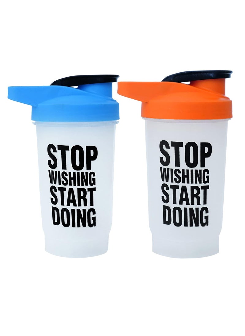 Pomic fit Pomic fit Gym Shaker Bottle Combo Pack 600ml Protein Shaker Blender Bottle for Whey Protein Mix Cycling Gym Water Bottle Compact Gym Shaker Bottle Ideal for Protein  - Image 1