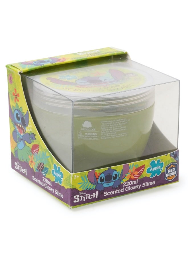 Disney Stitch 220ml Apple - Scented Glossy Slime | Soft, Stretchy & Non-sticky Slime For Kids & Adult |Fun Sensory & Stress Relief Toy | Green | Age 3+ Years - Image 2