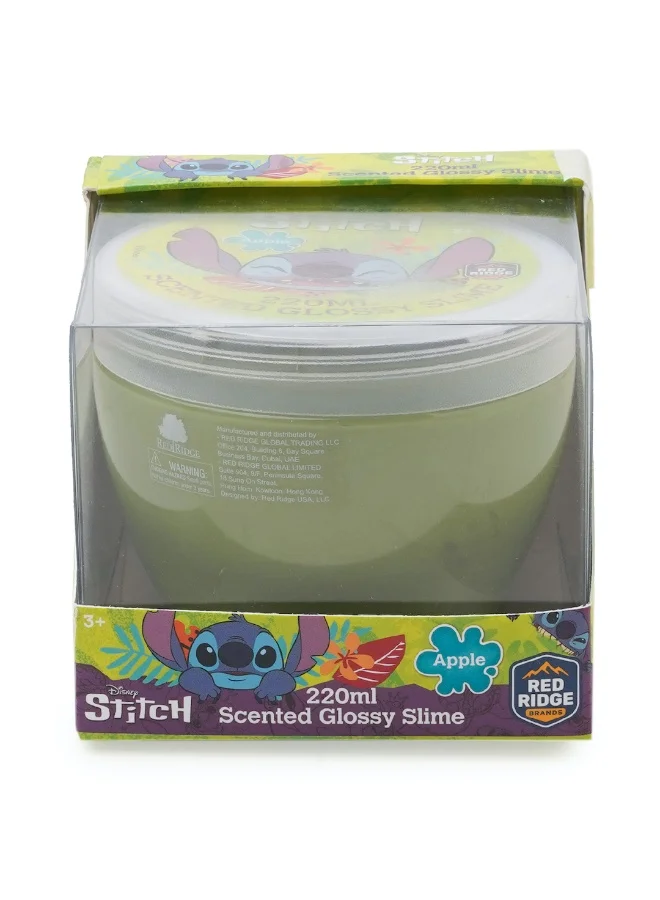 ديزني Stitch 220ml Apple - Scented Glossy Slime | Soft, Stretchy & Non-sticky Slime For Kids & Adult |Fun Sensory & Stress Relief Toy | Green | Age 3+ Years