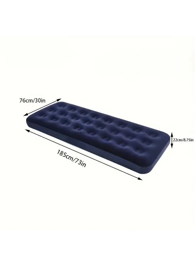 24 Holes Blue Inflatable Mattress Portable Air Bed Thickened Foldable Design Outdoor Tent Camping Airbed For Indoor Outdoor Camping Hiking Family Travel Easy To Store Cushion - Image 5