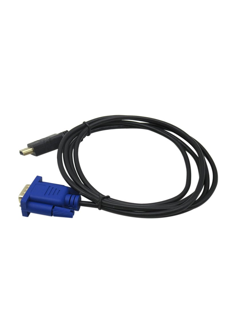 كابل محول HDMI إلى VGA 4.92ft / 1.5m مطلي بالذهب 1080P HDMI ذكر إلى VGA ذكر محول الفيديو النشط الحبل للكمبيوتر المحمول دي في دي لاعب كمبيوتر محمول جهاز عرض التلفزيون الخ - Image 3