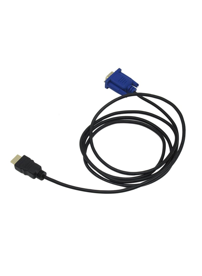 كابل محول HDMI إلى VGA 4.92ft / 1.5m مطلي بالذهب 1080P HDMI ذكر إلى VGA ذكر محول الفيديو النشط الحبل للكمبيوتر المحمول دي في دي لاعب كمبيوتر محمول جهاز عرض التلفزيون الخ - Image 5