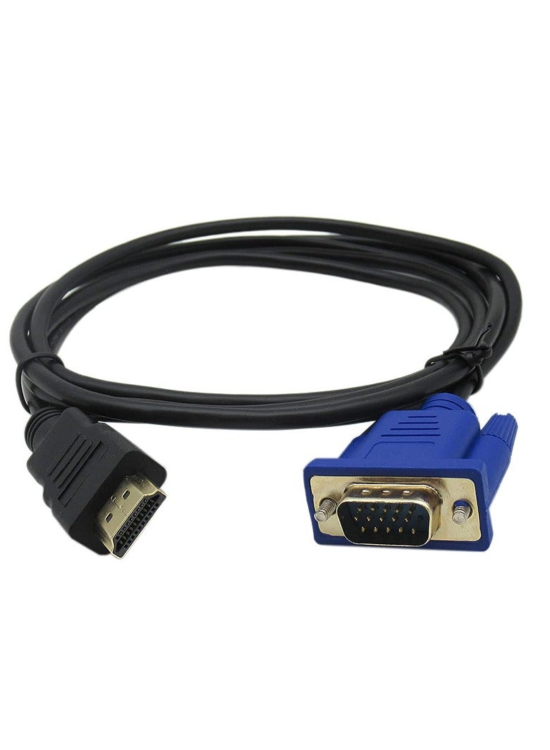 كابل محول HDMI إلى VGA 4.92ft / 1.5m مطلي بالذهب 1080P HDMI ذكر إلى VGA ذكر محول الفيديو النشط الحبل للكمبيوتر المحمول دي في دي لاعب كمبيوتر محمول جهاز عرض التلفزيون الخ - Image 1