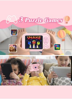 LENND Kids Camera Toys for 3-12 Years Old Boys Girls,Children's Camera with Flip-up Lens for Selfie & Video,HD Digital Camera,Christmas Birthday Party Gifts for Child Age3-9 (Pink)  - Image 3