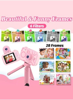 LENND Kids Camera Toys for 3-12 Years Old Boys Girls,Children's Camera with Flip-up Lens for Selfie & Video,HD Digital Camera,Christmas Birthday Party Gifts for Child Age3-9 (Pink)  - Image 5