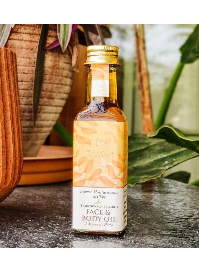 The Earth Reserve - Traditionally Prepared Face & Body Oil 8 Herbs 100% Natural Ayurvedic Moisturizing Oil 100Ml - Image 1