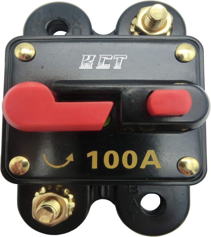 KCT Car Audio Circuit Breaker Reset Fuse 100A for System Protection 12V/24V … - Image 1