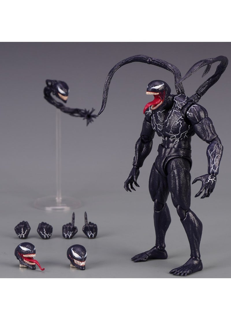 HALAMODO - Venom Action Figure Amazing Spiderman Carnage Anime Action PVC Figure Movable Characters Model Statue Toys Desktop Ornaments or Kids Boys Birthday Gift-Venom (Updated Version Venom) - Image 1