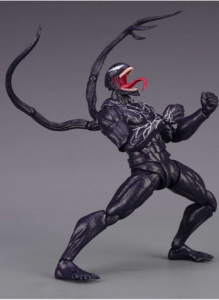 HALAMODO - Venom Action Figure Amazing Spiderman Carnage Anime Action PVC Figure Movable Characters Model Statue Toys Desktop Ornaments or Kids Boys Birthday Gift-Venom (Updated Version Venom) - Image 1