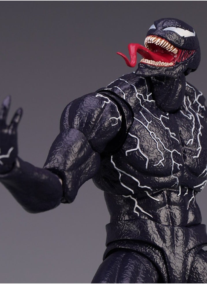 HALAMODO - Venom Action Figure Amazing Spiderman Carnage Anime Action PVC Figure Movable Characters Model Statue Toys Desktop Ornaments or Kids Boys Birthday Gift-Venom (Updated Version Venom) - Image 1