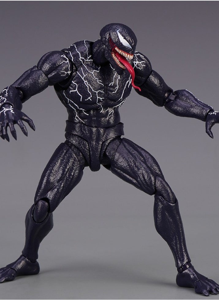 HALAMODO - Venom Action Figure Amazing Spiderman Carnage Anime Action PVC Figure Movable Characters Model Statue Toys Desktop Ornaments or Kids Boys Birthday Gift-Venom (Updated Version Venom) - Image 1
