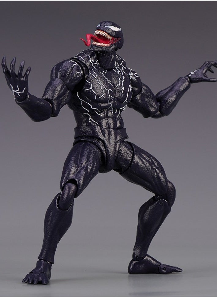 HALAMODO - Venom Action Figure Amazing Spiderman Carnage Anime Action PVC Figure Movable Characters Model Statue Toys Desktop Ornaments or Kids Boys Birthday Gift-Venom (Updated Version Venom) - Image 1