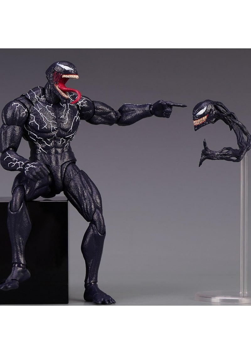 HALAMODO - Venom Action Figure Amazing Spiderman Carnage Anime Action PVC Figure Movable Characters Model Statue Toys Desktop Ornaments or Kids Boys Birthday Gift-Venom (Updated Version Venom) - Image 1