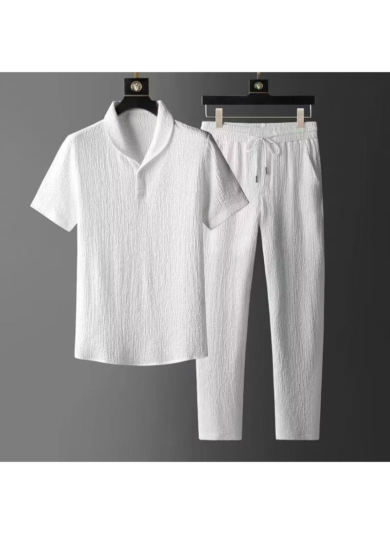 Generic 2024 Mens Summer Casual Suit Slim Trendy Luxury Sportswear Black  - Image 2