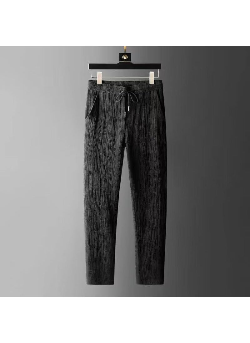 Generic 2024 Mens Summer Casual Suit Slim Trendy Luxury Sportswear Black  - Image 4