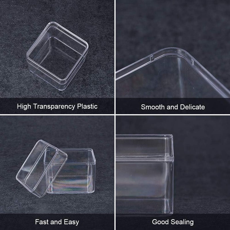 BENECREAT 10 Pack Large Square High Transparency Plastic Bead Storage Containers Box Drawer Organizers for Beauty supplies, Tiny Bead, Jewerlry Findings, and Other Small Items - Image 5