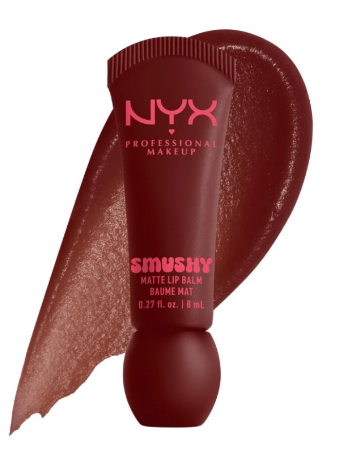 نيكس مكياج المحترفين مرطب شفاه سماشي مات من نيكس بروفيشنال ميك أب، مرطب شفاه ملون بلمسة نهائية ناعمة غير لامعة - 08 سمادج فادج