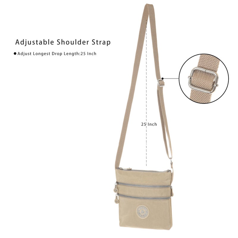 AOCINA Crossbody Purses for Women Lightweight Small Travel Bag Shoulder Purses and Handbags with Multi Zipper Pockets(Coffee) - Image 5