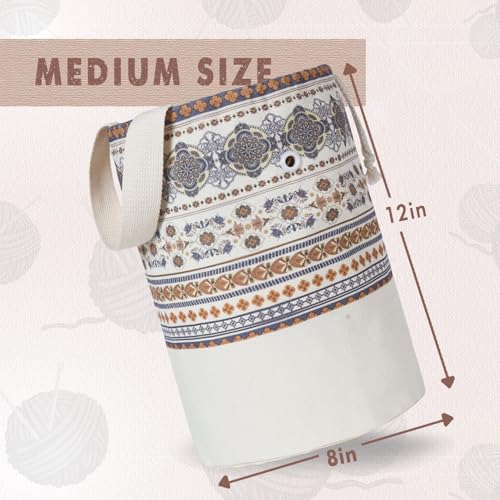 TOGETRUE Yarn Bag Knitting Crochet Bag Portable Yarn Storage Bags Organizer for Crocheting Project Store Skein Ball Short Knitting Needle Medium Brown Style - Image 3