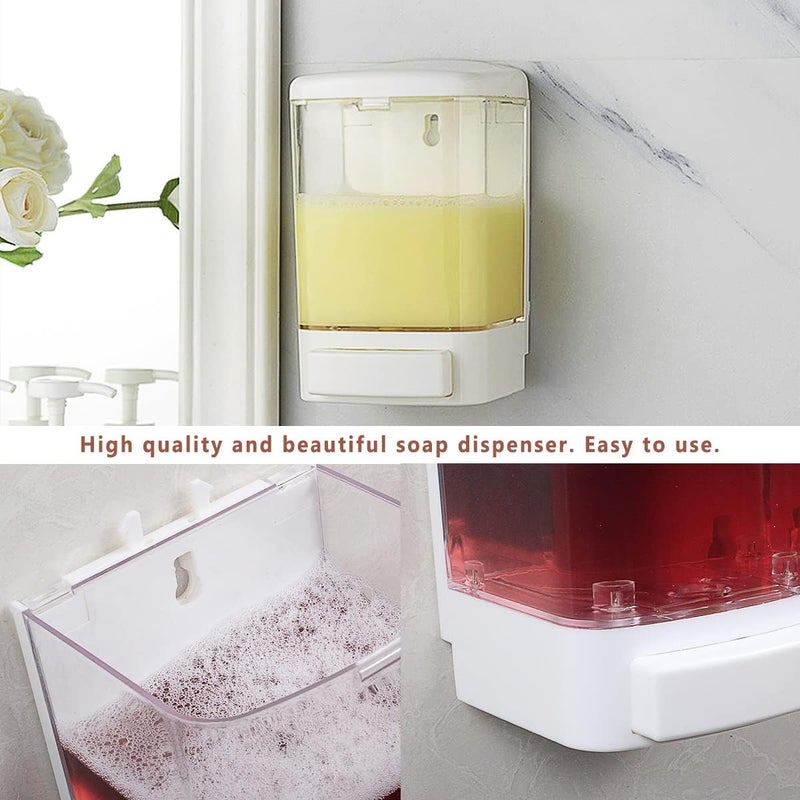 IEALODS Manual Soap Dispenser Bathroom Kitchen Wall Mounted Commercial Soap Dispenser for Liquid Containers Shampoo Gel Chamber Plastic - (33.8 oz) 1000ml - Image 4