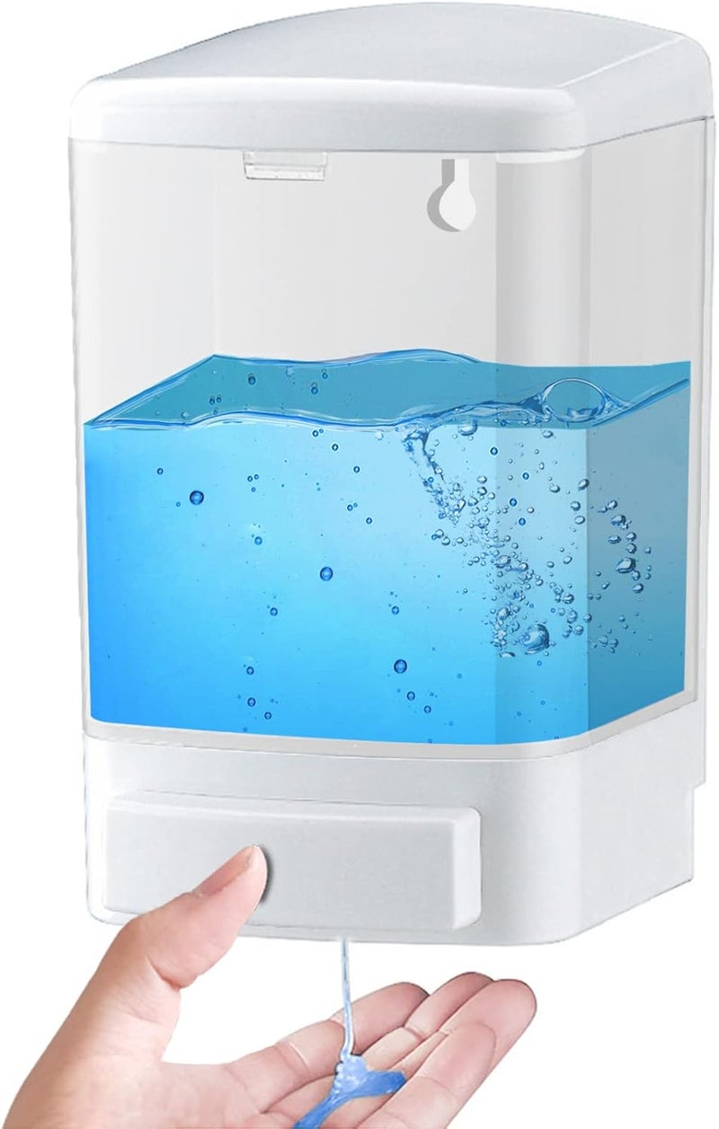 IEALODS Manual Soap Dispenser Bathroom Kitchen Wall Mounted Commercial Soap Dispenser for Liquid Containers Shampoo Gel Chamber Plastic - (33.8 oz) 1000ml - Image 1