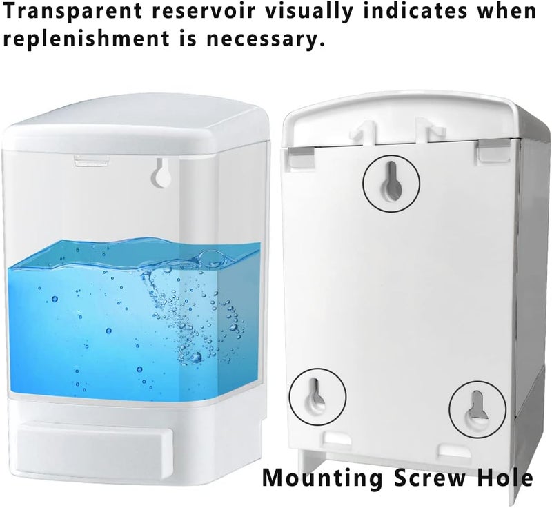 IEALODS Manual Soap Dispenser Bathroom Kitchen Wall Mounted Commercial Soap Dispenser for Liquid Containers Shampoo Gel Chamber Plastic - (33.8 oz) 1000ml - Image 2