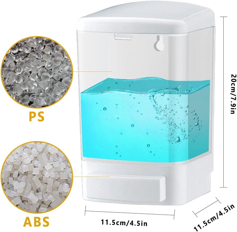 IEALODS Manual Soap Dispenser Bathroom Kitchen Wall Mounted Commercial Soap Dispenser for Liquid Containers Shampoo Gel Chamber Plastic - (33.8 oz) 1000ml - Image 3