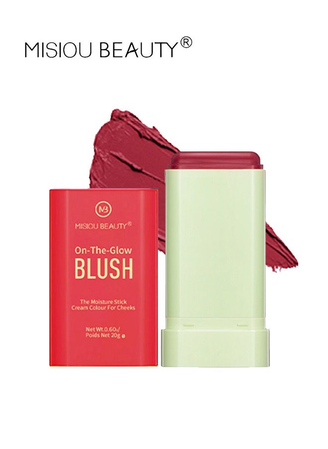 Misiou Beauty On The Glow Blush,The Moisture Stick Cream Colour For Cheeks,Highlighting ​Color Silky Powder Blusher Stick Natural Glow Silly Blusher Light and Soft Feeling The Apply On Your Face（#03）  - Image 1