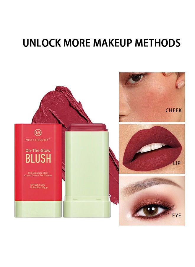 Misiou Beauty On The Glow Blush,The Moisture Stick Cream Colour For Cheeks,Highlighting ​Color Silky Powder Blusher Stick Natural Glow Silly Blusher Light and Soft Feeling The Apply On Your Face（#03）  - Image 3