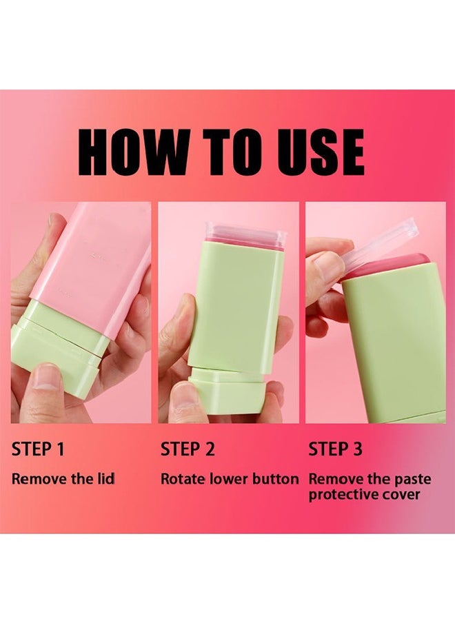 Misiou Beauty - On The Glow Blush,The Moisture Stick Cream Colour For Cheeks,Highlighting ​Color Silky Powder Blusher Stick Natural Glow Silly Blusher Light and Soft Feeling The Apply On Your Face（#03） - Image 1
