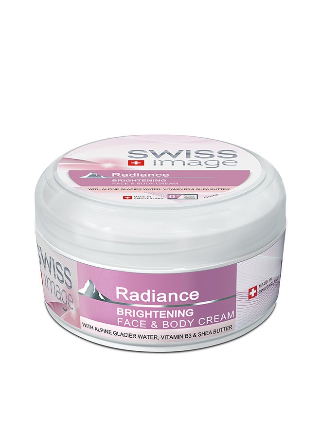 SWISS image Radiance Brightening Face Body Cream 200ml, Lightweight, Non-greasy, Fast-absorbing, Hydrates, Softens And Enhances Radiant Skin Tone With Niacinamide & Shea Butter, All Skin Types | Packaging may Vary - Image 1