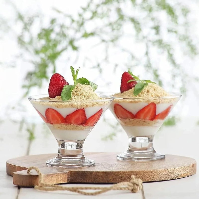 ConvertKitchen Flower Shape LeadFree and BPAFree Ice Cream Dessert Glass Serving Bowls Cup Set of 6 Pcs 250 ml - Image 5