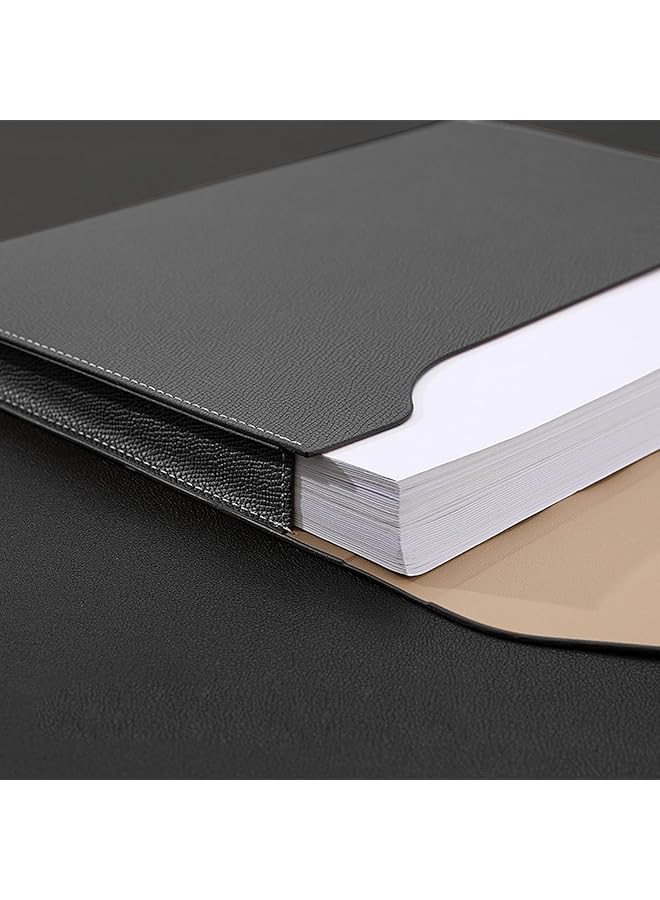 إيروريكس حافظة ملفات من الجلد الصناعي بحجم A4، حافظة مستندات مقاومة للماء، حافظة مستندات بحجم A4، حافظة جلدية بإغلاق مغناطيسي للمدرسة والمنزل والمكتب - Image 3