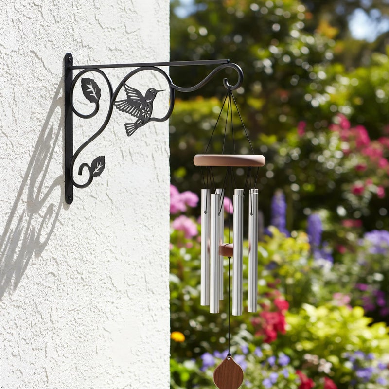 BBTFAA 2 Pack Heavy Duty Plant Hooks for Hanging - 12 Inch Metal Wall Hangers Indoor/Outdoor, Sturdy Plant Bracket for Bird Feeders, Planters, Lanterns, Wind Chimes - Patio, Garden, Home Decor (Black) - Image 4