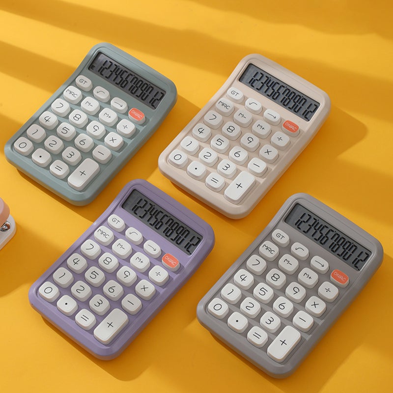 Cute Calculator 12 Digit Large LCD Display Big Round Button Gradient Candy Colored Calculator Suitable for Office School Home for Kids Students Accountant - Image 3