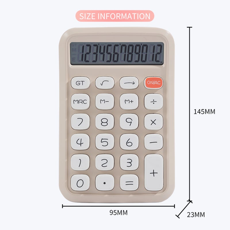 Cute Calculator 12 Digit Large LCD Display Big Round Button Gradient Candy Colored Calculator Suitable for Office School Home for Kids Students Accountant - Image 4