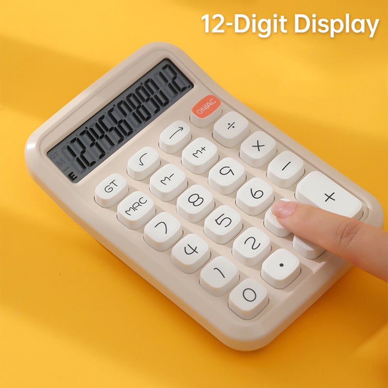 Cute Calculator 12 Digit Large LCD Display Big Round Button Gradient Candy Colored Calculator Suitable for Office School Home for Kids Students Accountant - Image 2